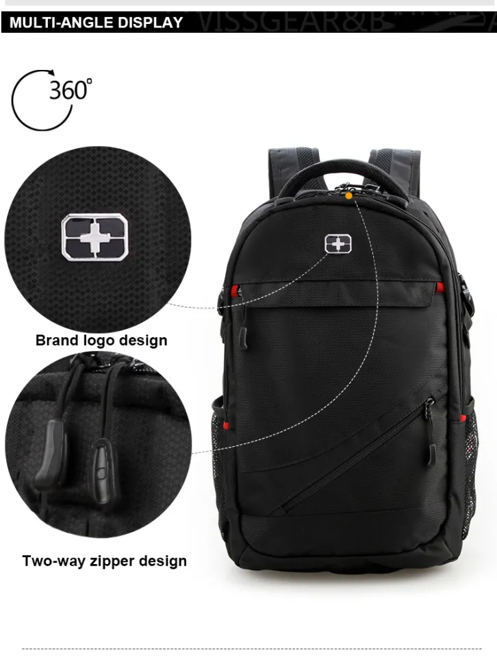Swiss Backpack for Men and Women 17inch Laptop Bag Business Work