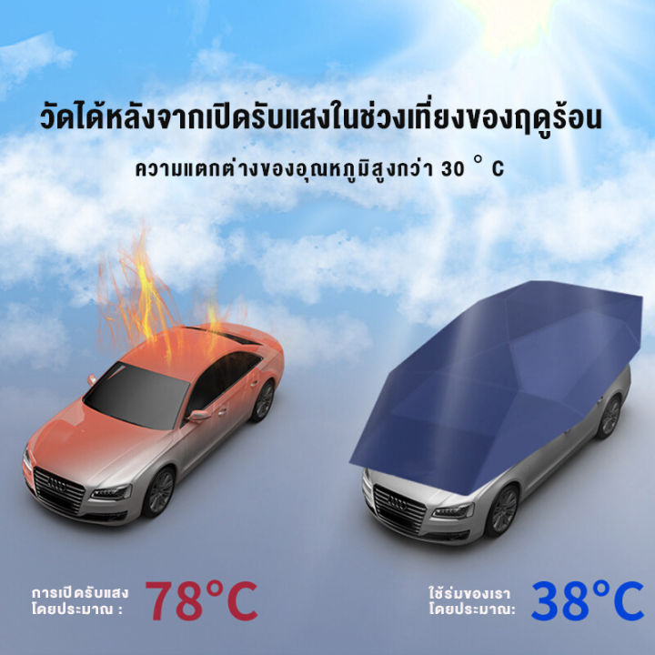 🔥โครงกระดูกหนา+ผ้าใบ🔥ร่มรถมี 3 ขนาดให้เลือก ร่มรถยนต์ กดปุ่มเดียวเพื่อ ...