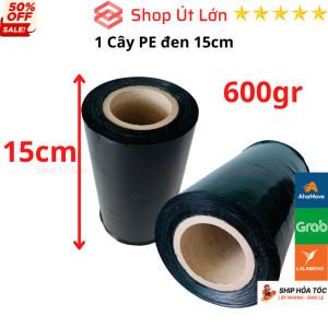 Cuộn Màng PE Đen 15cm nặng 600gr rộng 15cm màng pe bọc hàng hoá - Shop Út Lớn
