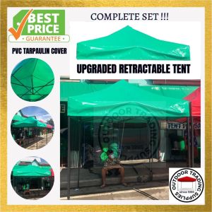 [COMPLETE SET / FRAME INCLUDED] 3m x 3m Homstar Retractable tent "UPGRADED" with "PVC tarpaulin Material" Canopy Roof Cover