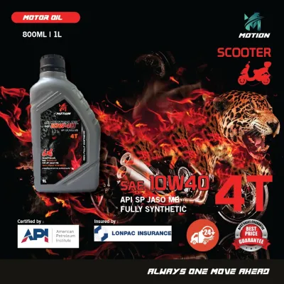 MOTION 10w40 4T 1L Fully Synthetic Scooter Motorcycle Engine Oil API SP JASO MB Minyak Pelincir Motor Motosikal Motorcycle lubricant