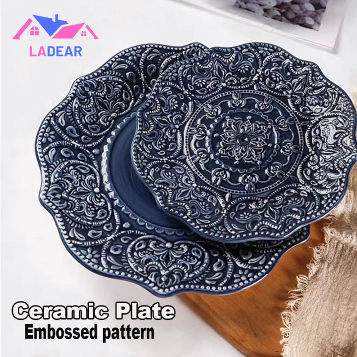 {SG} Ceramic Plate Baroque Style Tableware Northern Europe Vintage