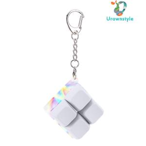 4 Buttons Keyboard Fidget Keychain Decompression with LED Light Keyboard Fidget Clicker Finger Fidget Keyboard