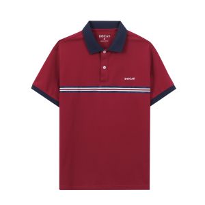 PO-RL006 Áo Polo DOCAS In Họa Tiết Ngang Ngực Vải Cotton CMC Form Regular Fit