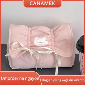 CANAMEK Cute Bow Pencil Bags Student Pen Pouch Large-Capacity Stationery Storage Bag Pencil Case Supplies