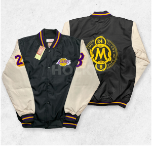 HOCKY Jaket Varsity Los Angeles Lakers Series Full Bordir Baseball Casual Vintage Taslan Premium
