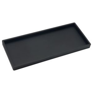 FOUNDTWO Flexible Bathroom Vanity Tray Rectangular/Oval Silicone Bathroom Counter Tray Sleek Waterproof Countertop Valet Tray Kitchen