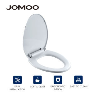 JOMOO Toilet Seat Cover D/U/V shape Universal Silent Slow-Close Thickened Durable Quick-Release Hinges with Grip-Tight Bumpers Toilet Seat Lid