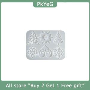 [COD] PkYeG KITCHEN Christmas Resin Mold Christmas Ornaments Silicone Mold For Epoxy Resin 6 Cavities Large Pendant Molds DIY Resin Crafts Jewelry