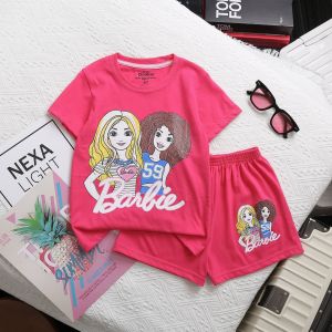 (11-40kg) đồ bộ bé gái - thun coton GAP chính phẩm mẫu tay ngắn quần đùi hình in siêu cưng -1011