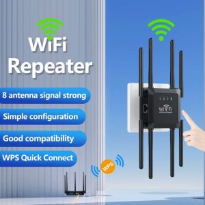 YUNAFIN 8-ăng-ten Bộ mở rộng WiFi Khuếch đại tín hiệu 300 triệu Bộ tăng cường WiFi Di động Bộ lặp không dây Trang chủ