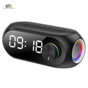 Portable Stereo Sound Box with Alarm Clock Heavy Subwoofer BT Speaker 1200mAh Desktop Small BT Speaker for Home Office [Winnereco Lifestyle]