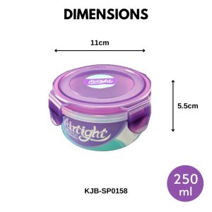 Sitbo Rectangular Airtight Crisper Food Storage Container with Locking Clips - Round