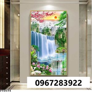 Tranh gạch phong cảnh khổ đứng ốp lát