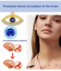 biaozhen Necklace Women Angel Devils Eye Diamond Pendant Sapphire Headache Relief Eye Visual Strain Necklace