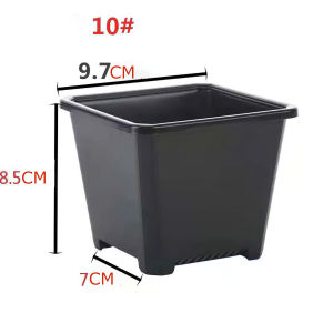 [HCM]Chậu nhựa vuông cứng đen trắng mini trồng sen đá và xương rồng bonsai nhiều size Joyee
