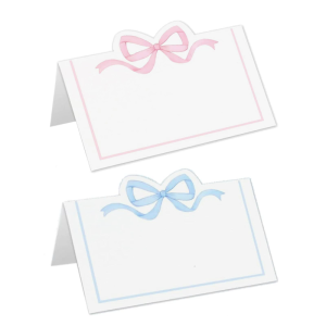 Pack of 100 Pink Bowknot Place Cards Seating Cards Blank Seat Allocation Labels for Weddings and Social Gatherings