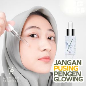 Serum Nature Reaction Crystal Bright - Serum Wajah Glowing Untuk Wajah Kusam - Pemutih dan Pencerah Wajah - Untuk Bekas Jerawat Membandel -Sudah BPOM dan Halal