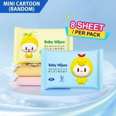 《 𝗠𝗨𝗟𝗧𝗜 𝗣𝗔𝗖𝗞 》10/20/50pcs Baby Wipes Wet Tissue Mini Travel Unflavor Tisu Basah Bayi Budak 婴儿湿纸巾 NWD