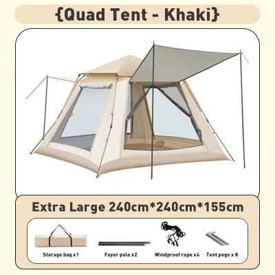 Outdoor camping inflatable tent 4-6 person family tent Waterproof pump gift Moisture-proof mat