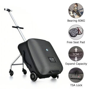 MITSOSA 2-in-1 Kids Ride On Luggage Suitcase Childrens Scooter Suitcase 20 Inch Lazy Luggage for kids