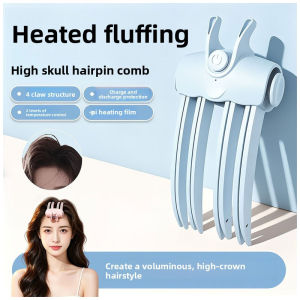 Wireless Rechargeable Heated Hair Root Volumizing Clip High Skull Top Hair Styling Comb Fluffy Hair Styler 