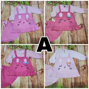 Two Mix Gamis Bayi Baju Muslim Bayi Perempuan 1 Tahun Free Kerudung Katun Adem Tahun dj903