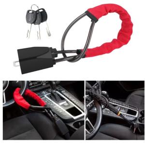 Car Steering Wheel Lock Anti-theft Steel Cable Security Device Universal Fit for Vehicles Prevent Theft Durable Security Rope