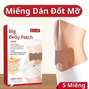 Miếng Dán Tan Mỡ Bụng Big Belly Patch 5 Miếng Ngải Cứu Thảo Dược – Miếng Dán Giảm Mỡ Bụng Thon Eo Săn Chắc Da