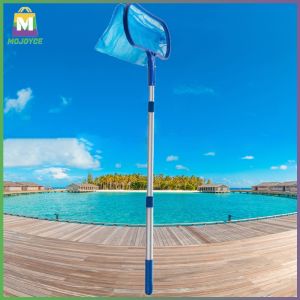 Robust Swimming Pool Skimmer Net with Adjustable Pole for Effective Cleaning of Water Surfaces