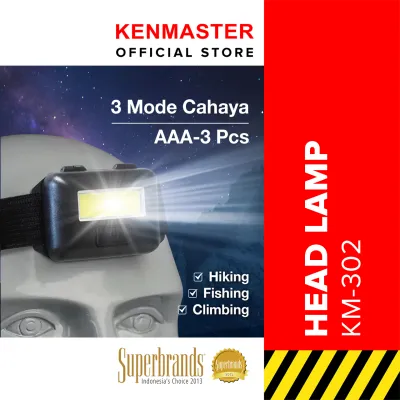 Kenmaster NEW Senter Kepala - Head Lamp KM-302 Sensor Lampu LED - LAMP287