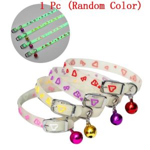 SDFSF Creative Light Up Night Kitten with Bells Necklace For Puppy Glow at Night Pet Supplies Dog Accessories Cat Luminous Collar Pet Glowing Collar