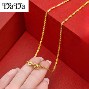 Gold pawnable zodiac sign chain 100% original alahas 24k saudi gold nasasangla necklace double woven chopin necklace mens and womens couple jewelry