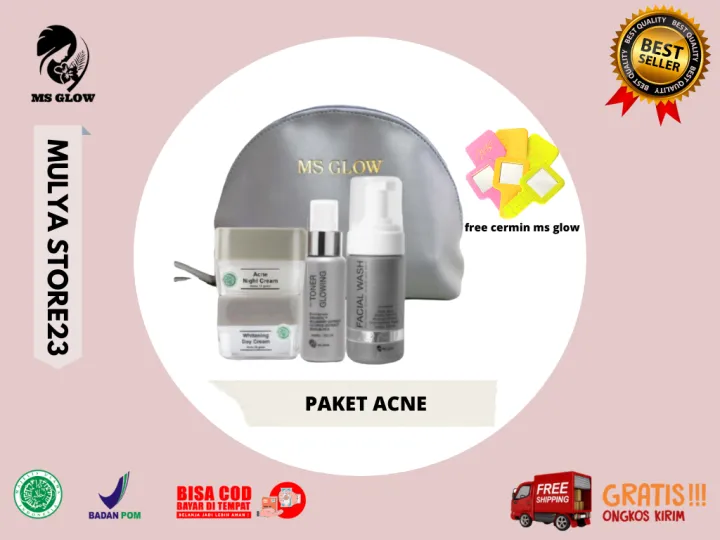 [READY] Paket MS Glow Acne free Kaca Ms Glow Cermin Miror Ms Cosmetic