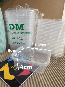 THINWALL MEREK DM KUALITAS TERBAIK/KOTAK MAKAN BENTUK PERSEGI PANJANG REC/KOTAK MAKAN PLASTIK DENGAN TUTUP /MIKA THINWALL/ TERMURAH UKURAN 200ML 250ML 300ML 500ML 650ML 750ML 1000ML ISI 25 SET WADAH DAN TUTUP