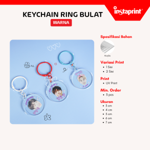 key chain gantungan kunci Acrylic bundar Warna warni  3 mmganci customganci lucu hadiah