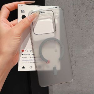 Ultra Thin PC Matte  For Magsafe Case For Xiaomi 17 Pro Max 15T Pro Slim Wireless Charging Hard Translucent Bumper Cover