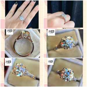 Cincin Berlian 2.5 Karat Kristal Putih Moissan Pesta Pernikahan Pertunangan-RG 011