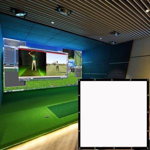 Hot sales Customize any size，Three layer material commercial material soundproof cloth，Thickened noise reduction Golf Simulator Impact Screen With Grommet Hole Golf Train Display Projector Screen Golf Beginner Ultra Clear White Cloth Target