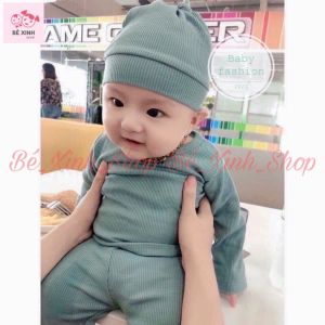 BỘ CHỔNG MÔNG CHO BÉ KÈM MŨ VỚI BỘ DÀI TAY CHO BÉ CHẤT LIỆU LEN TĂM XUẤT HÀN LOẠI TỐT XỊN XÒ SIÊU ẤM ÁP