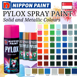 Nippon Pylox Spray Paint 400cc. Solid & Metallic Colours