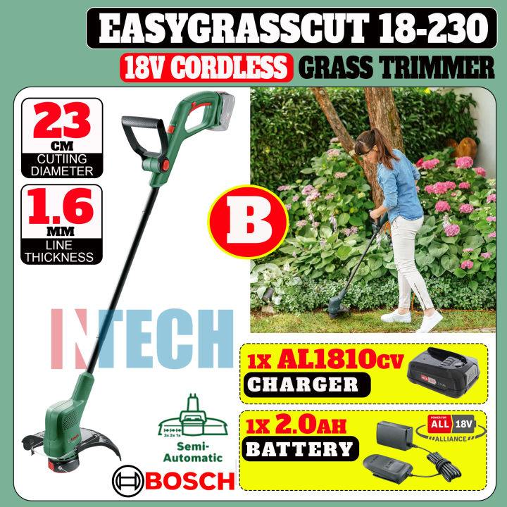 BOSCH EASYGRASSCUT 18-230 CORDLESS GRASS TRIMMER 18V c/w 2PACKAGE | Lazada