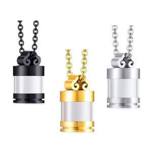 Clear Cylinder Ashes Locket Memorial Jewelry Cremation Box Casual Wear Caskets Cremation Jewelry Urn Necklace for Ashes