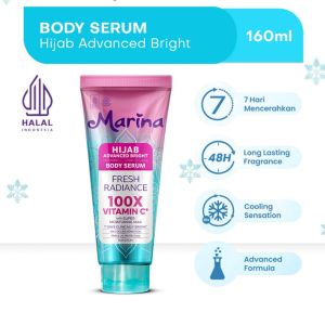 Marina Hijab Series Bright Body Serum Vitamin C UV Protection Fresh Moisturizing Brightening 160ml