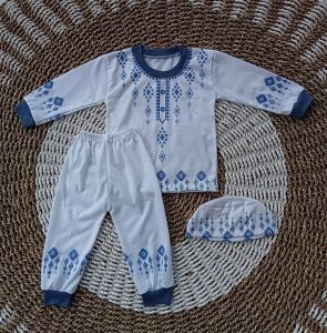 Setelan Baju Koko Bayi Lebaran Muslim Lengan Panjang Celana Panjang baby boy Karakter Lucu Usia 3-18 Bulan Bahan Lembut