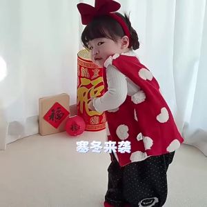 Baby winter thickened padded vest infant warm vest one-year-old New Years greeting outfit childrens vest for going out