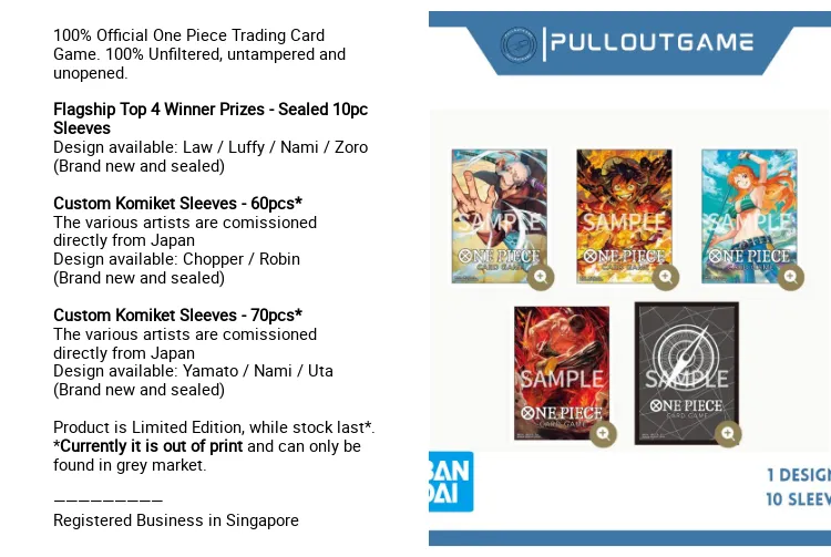 One Piece Trading Card Game - Sleeves | Lazada Singapore