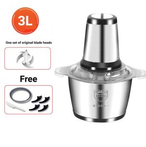 3L/2L Electric Meat Grinder Chopper Food Blender Stainless Steel Mincer Multi Purpose Pengisar Daging Sayur 电动绞肉机