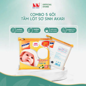 Combo Tấm lót sơ sinh Akari bột giấy tự nhiên 35 miếng (22x22cm) khô thoáng mát cho bé