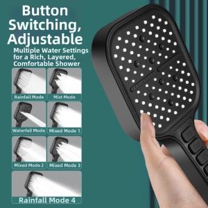 MAKERVY 7 Modes Adjustable Shower Head Water Saving Handheld Shower Sprayer Universal Water-saving Sprinkler
